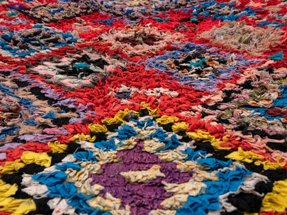 Handmade Amazigh Boucherouite Rug. FREE SHIPPING