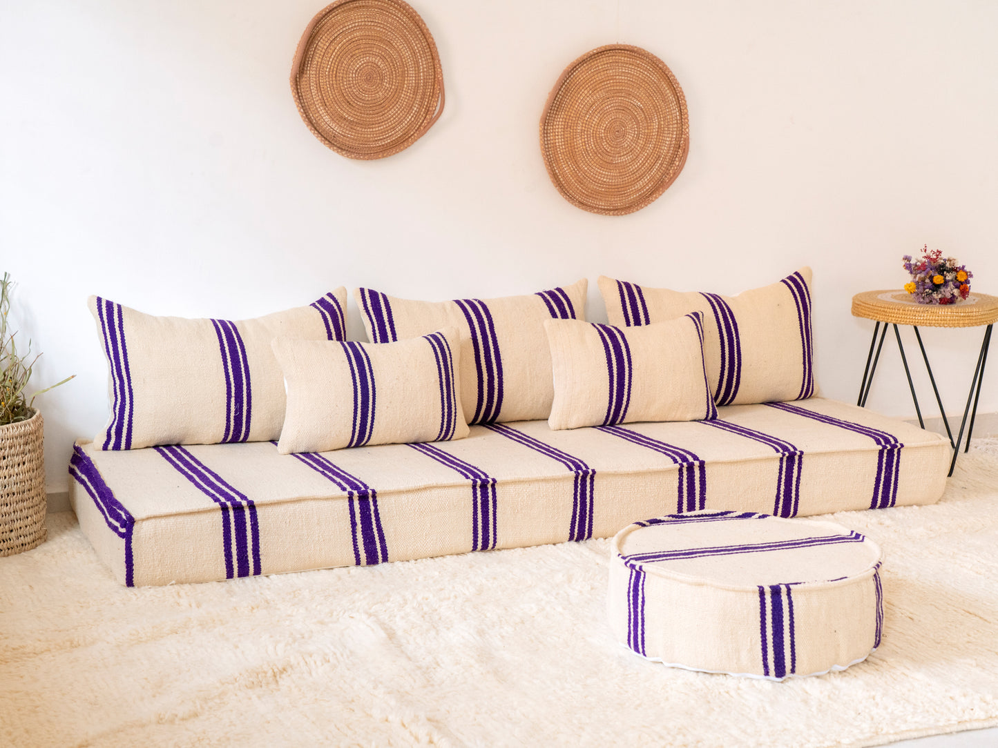 210cm/7ft Handmade Amazigh Safi Sofa ⵜⴰⴼⵍⴻⵙⵜ