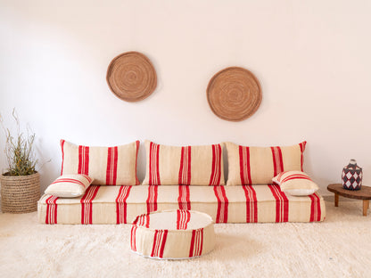 210cm/7ft Handmade Amazigh Taza Sofa ⵜⴰⴼⵍⴻⵙⵜ