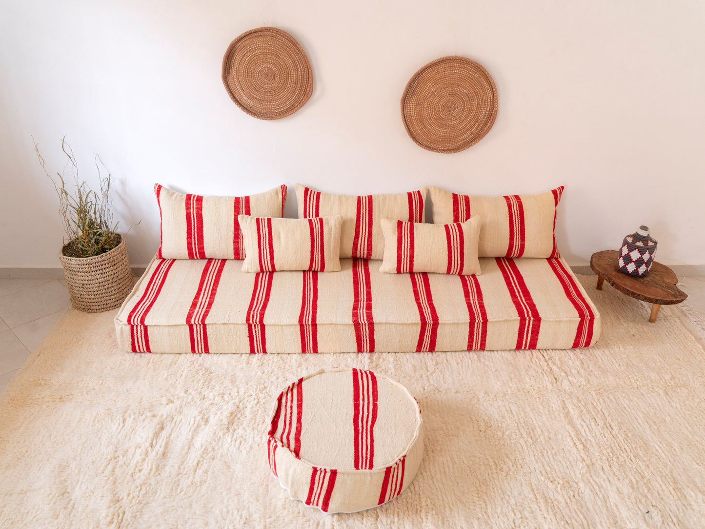 210cm/7ft Handmade Amazigh Taza Sofa ⵜⴰⴼⵍⴻⵙⵜ