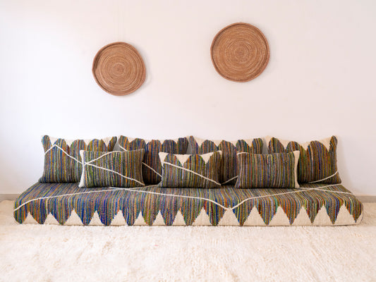 240cm/8ft Handmade Amazigh Tasanou Sofa ⵜⴰⴼⵍⴻⵙⵜ