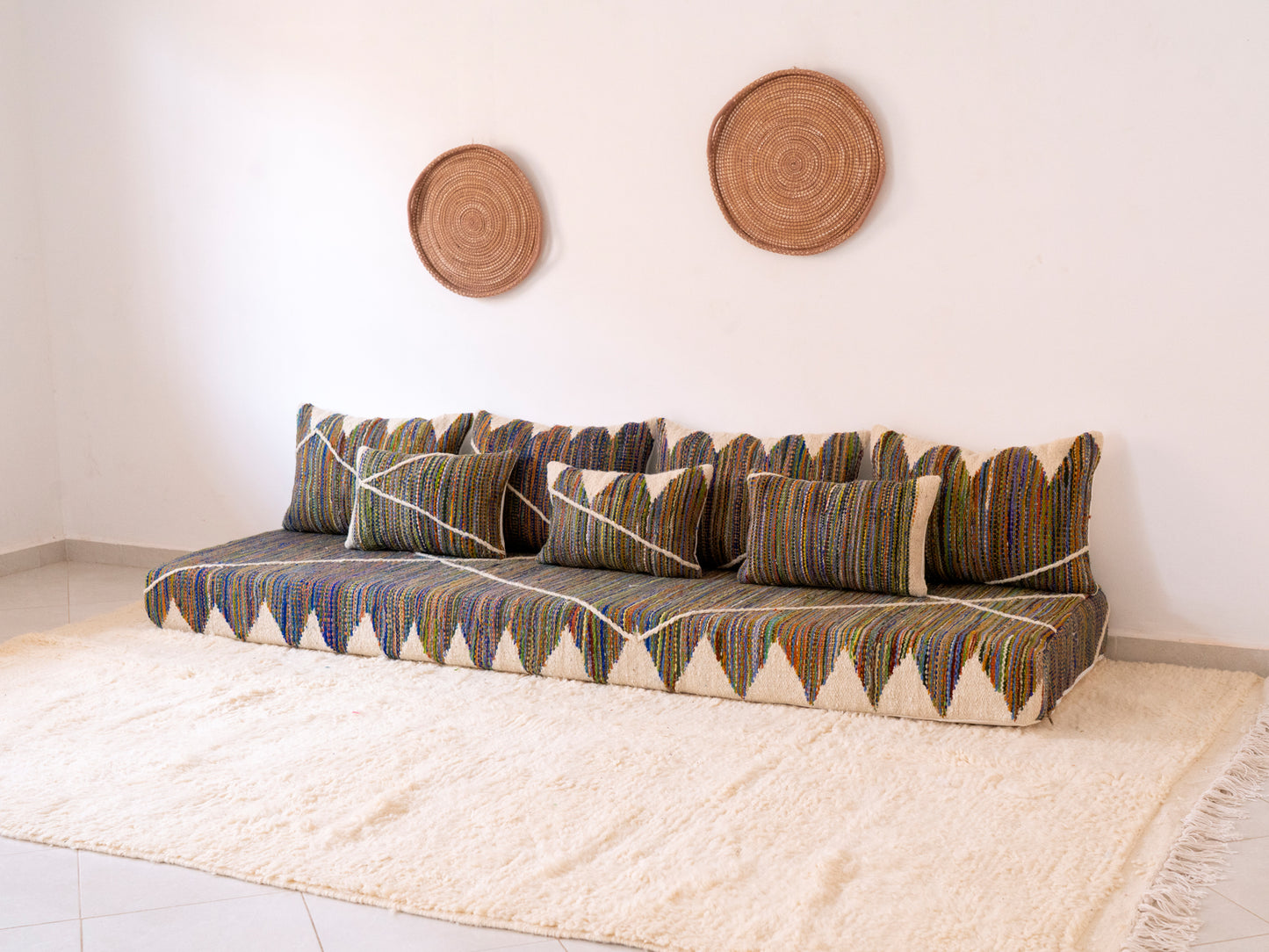240cm/8ft Handmade Amazigh Tasanou Sofa ⵜⴰⴼⵍⴻⵙⵜ
