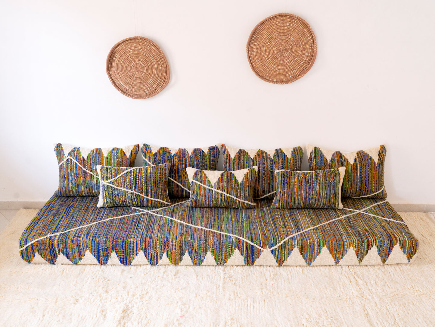240cm/8ft Handmade Amazigh Tasanou Sofa ⵜⴰⴼⵍⴻⵙⵜ