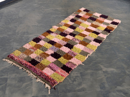 Handmade Amazigh Rug Boucherouite . FREE SHIPPING