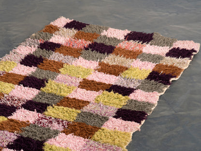Handmade Amazigh Rug Boucherouite . FREE SHIPPING
