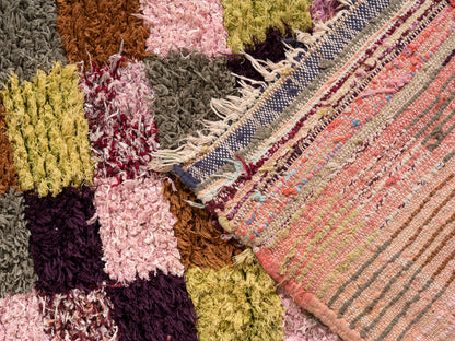 Handmade Amazigh Rug Boucherouite . FREE SHIPPING