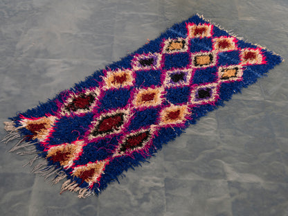 Handmade Amazigh Rug Boucherouite. FREE SHIPPING