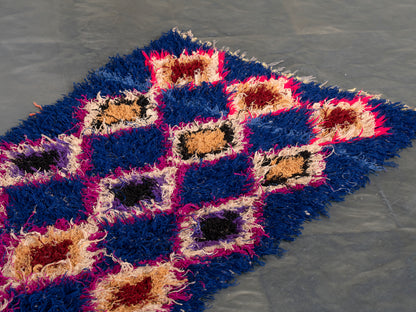 Handmade Amazigh Rug Boucherouite. FREE SHIPPING