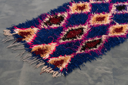 Handmade Amazigh Rug Boucherouite. FREE SHIPPING