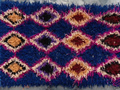 Handmade Amazigh Rug Boucherouite. FREE SHIPPING