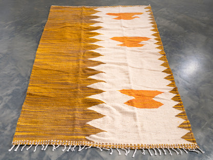 5x8 ft Handmade Amazigh Kilim Rug ⴰⵏⵉⵔ. FREE SHIPPING