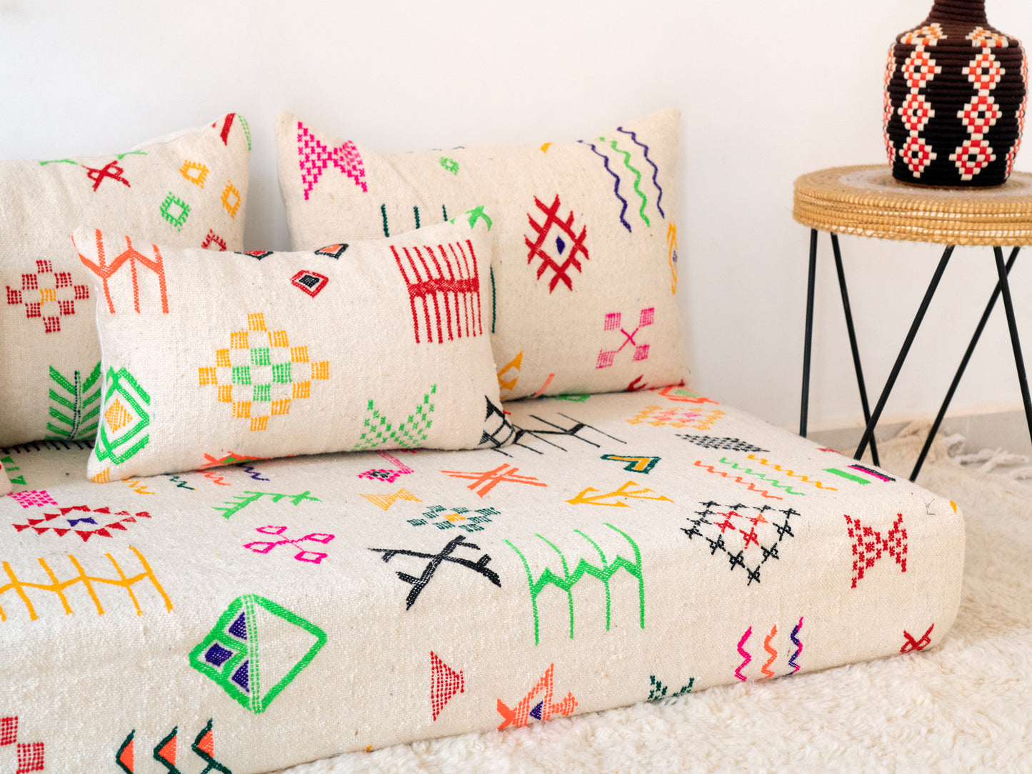 180cm/6ft Handmade Amazigh Akchour Sofa ⵜⴰⴼⵍⴻⵙⵜ