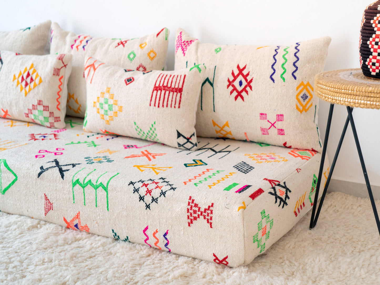 180cm/6ft Handmade Amazigh Akchour Sofa ⵜⴰⴼⵍⴻⵙⵜ