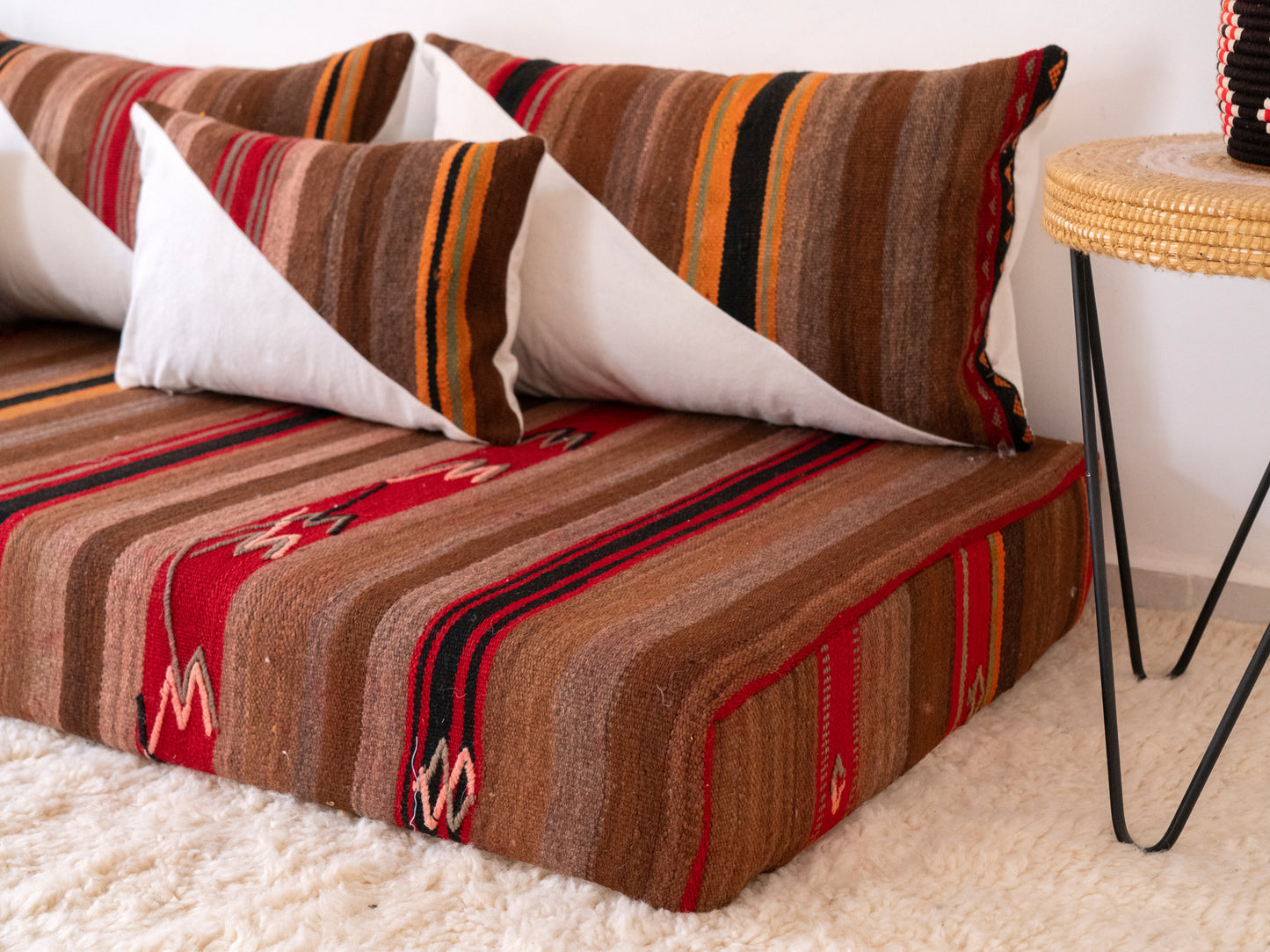 210cm/7ft Handmade Amazigh Afus Sofa ⵜⴰⴼⵍⴻⵙⵜ