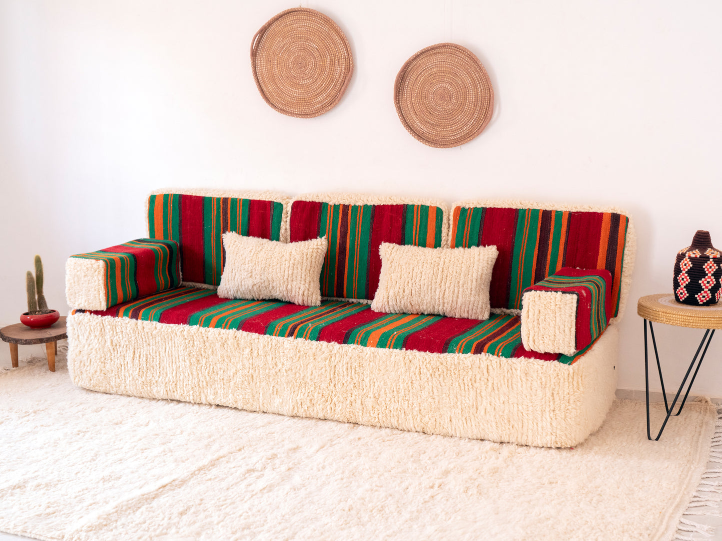 210cm/7ft Handmade Amazigh Amalou Sofa ⵜⴰⴼⵍⴻⵙⵜ