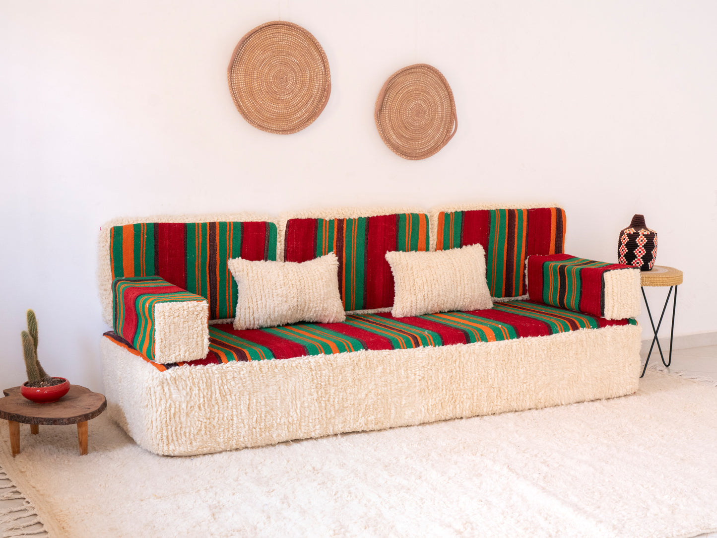 210cm/7ft Handmade Amazigh Amalou Sofa ⵜⴰⴼⵍⴻⵙⵜ