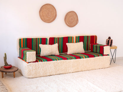 210cm/7ft Handmade Amazigh Amalou Sofa ⵜⴰⴼⵍⴻⵙⵜ