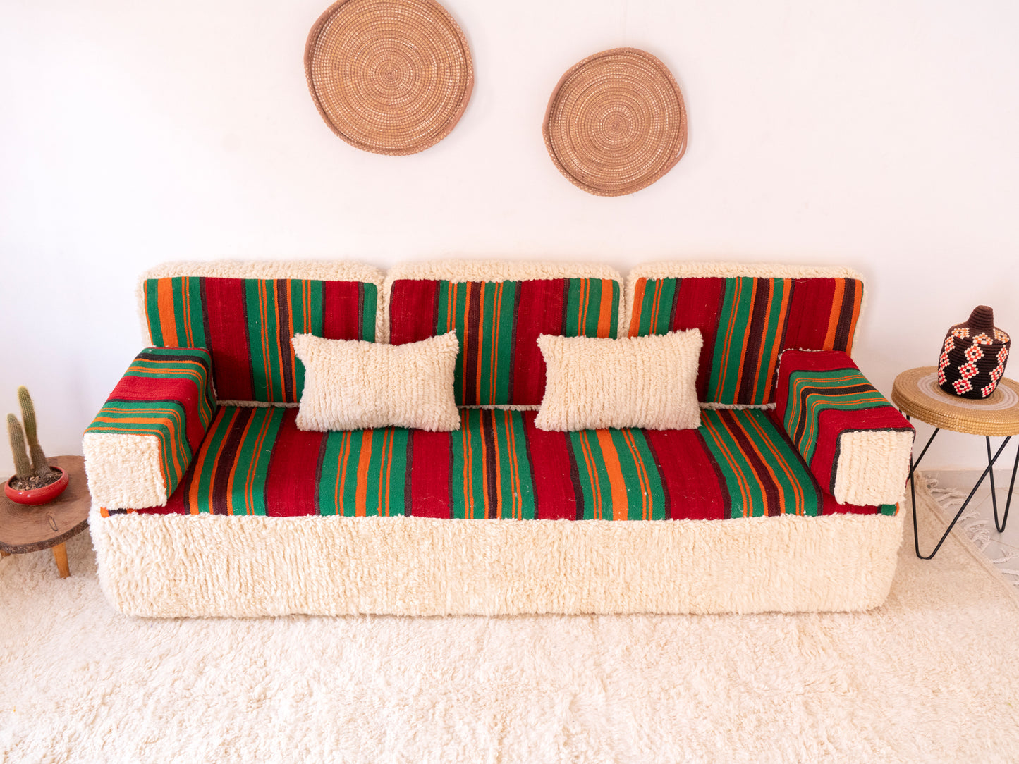 210cm/7ft Handmade Amazigh Amalou Sofa ⵜⴰⴼⵍⴻⵙⵜ