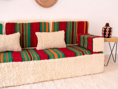 210cm/7ft Handmade Amazigh Amalou Sofa ⵜⴰⴼⵍⴻⵙⵜ