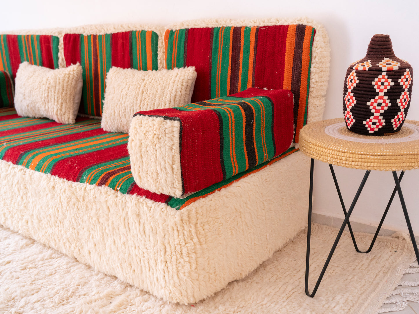210cm/7ft Handmade Amazigh Amalou Sofa ⵜⴰⴼⵍⴻⵙⵜ