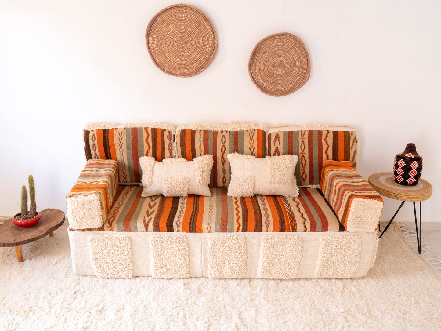 180cm/6ft Handmade Amazigh Meknes Sofa ⵜⴰⴼⵍⴻⵙⵜ