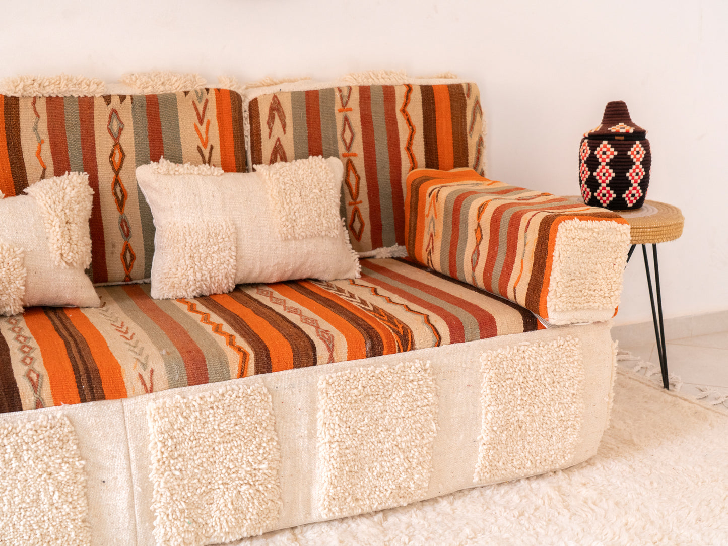 180cm/6ft Handmade Amazigh Meknes Sofa ⵜⴰⴼⵍⴻⵙⵜ