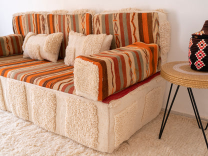 180cm/6ft Handmade Amazigh Meknes Sofa ⵜⴰⴼⵍⴻⵙⵜ