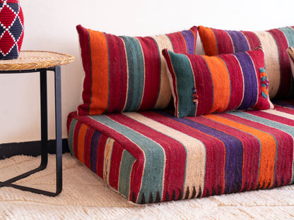 6ft Handmade Amazigh Vintage Sofa Tazrirt ⴰⵓⵔⵉⵏⵊ. FREE SHIPPING