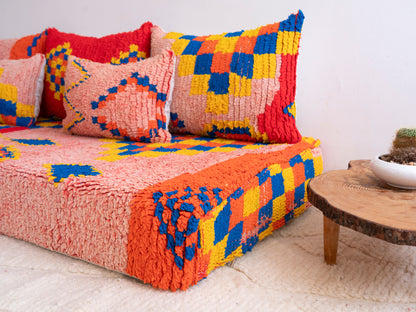 6ft Handmade Amazigh Vintage Sofa Imouzer ⴰⵓⵔⵉⵏⵊ. FREE SHIPPING