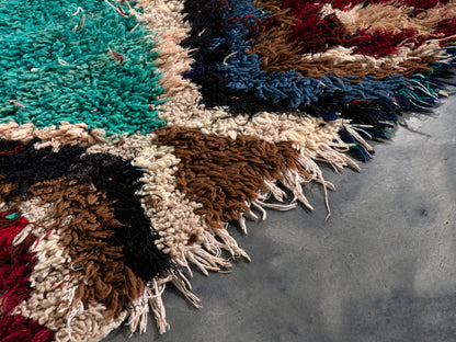 3X6 Handmade Amazigh Rug Boucherouite. FREE SHIPPING