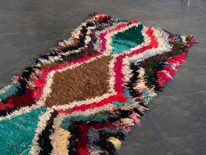 3X6 Handmade Amazigh Rug Boucherouite. FREE SHIPPING