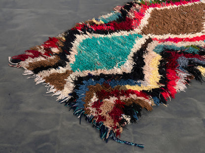 3X6 Handmade Amazigh Rug Boucherouite. FREE SHIPPING