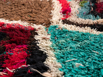 3X6 Handmade Amazigh Rug Boucherouite. FREE SHIPPING