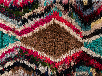 3X6 Handmade Amazigh Rug Boucherouite. FREE SHIPPING