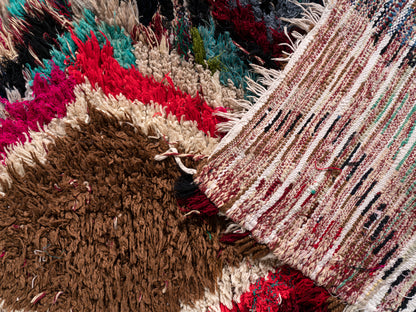 3X6 Handmade Amazigh Rug Boucherouite. FREE SHIPPING