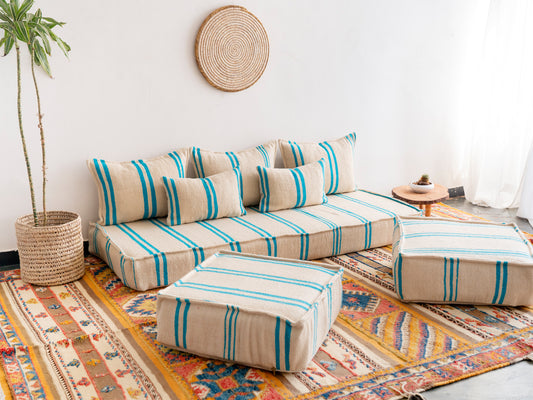 6ft Handmade Amazigh Vintage Sofa Ilias ⴰⵓⵔⵉⵏⵊ. FREE SHIPPING