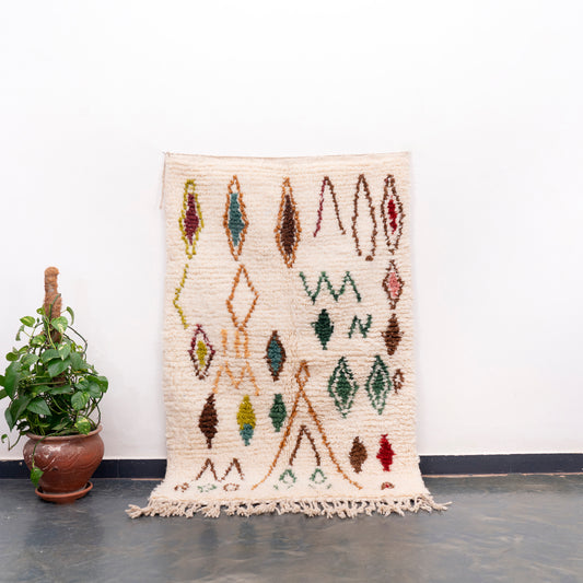 3x5 ft Handmade Rug Amazigh Azilal ⵢⴰⵣ. FREE SHIPPING