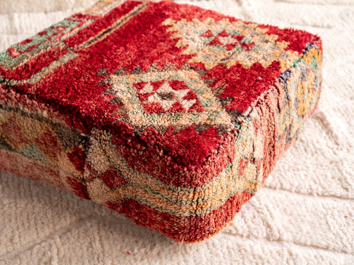 Handmade Vintage Amazigh floor poof Azrou