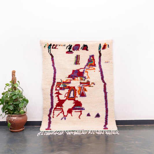 3x5 ft Handmade Rug Amazigh Azilal ⵜⵓⴷⴻⵔⵜ. FREE SHIPPING