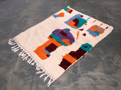 4x5 ft Handmade Rug Amazigh Amoud ⴰⵢⵢⵓⵔ. FREE SHIPPING
