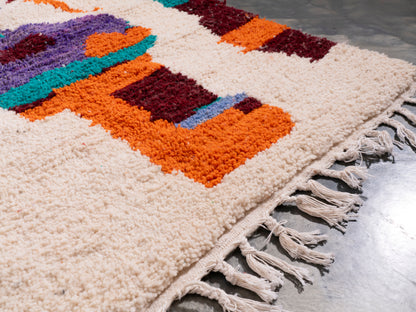 4x5 ft Handmade Rug Amazigh Amoud ⴰⵢⵢⵓⵔ. FREE SHIPPING