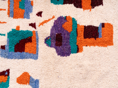 4x5 ft Handmade Rug Amazigh Amoud ⴰⵢⵢⵓⵔ. FREE SHIPPING