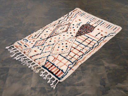 3x5 ft Handmade Rug Amazigh Azilal ⴰⵏⵉⵔ. FREE SHIPPING