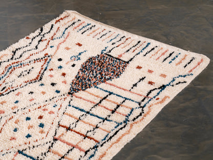 3x5 ft Handmade Rug Amazigh Azilal ⴰⵏⵉⵔ. FREE SHIPPING