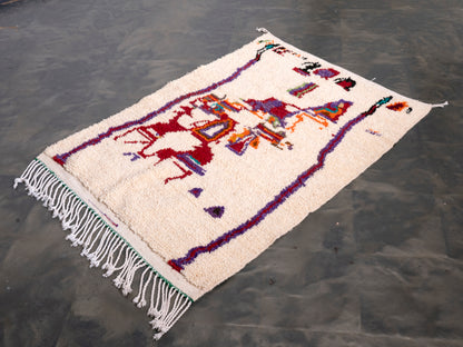 3x5 ft Handmade Rug Amazigh Azilal ⵜⵓⴷⴻⵔⵜ. FREE SHIPPING
