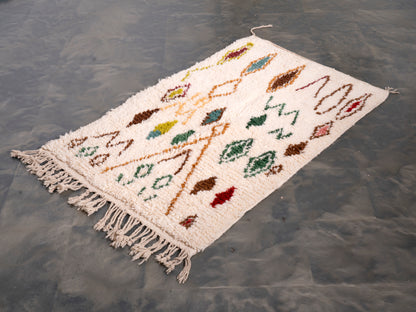 3x5 ft Handmade Rug Amazigh Azilal ⵢⴰⵣ. FREE SHIPPING