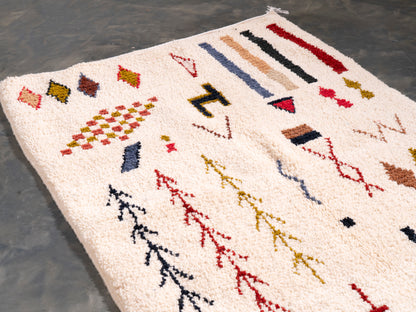 3x5 ft Handmade Rug Amazigh Azilal ⴰⴼⵓⵍⴽⵉ. FREE SHIPPING