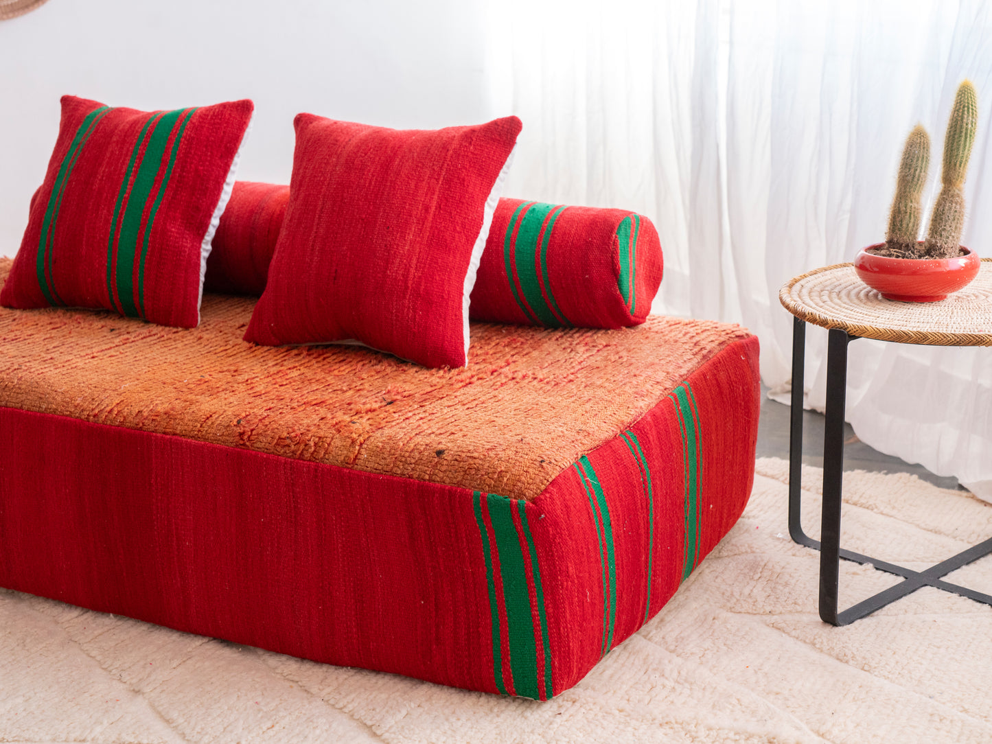 5ft Handmade Amazigh Sofa Agdal ⵜⴰⴼⵍⴻⵙⵜ. FREE SHIPPING