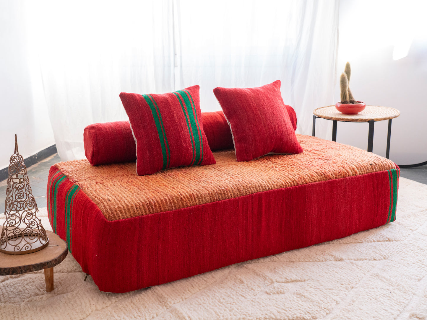 5ft Handmade Amazigh Sofa Agdal ⵜⴰⴼⵍⴻⵙⵜ. FREE SHIPPING