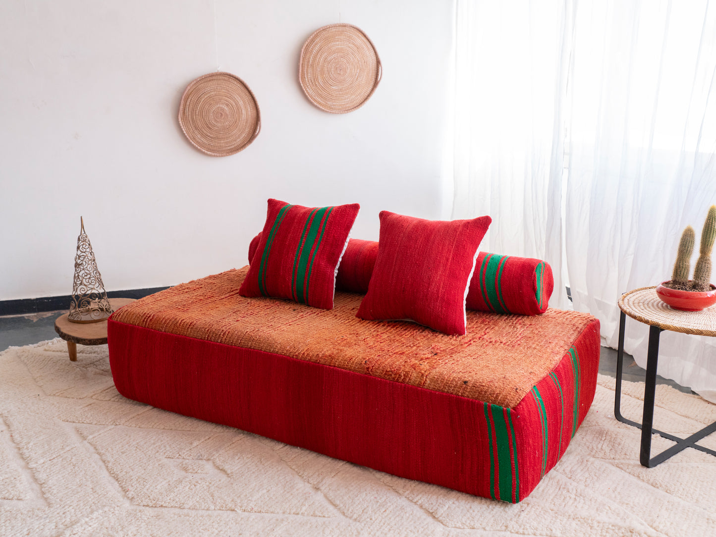 5ft Handmade Amazigh Sofa Agdal ⵜⴰⴼⵍⴻⵙⵜ. FREE SHIPPING